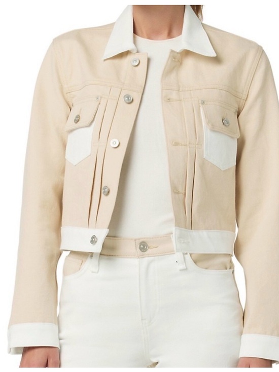 Hudson Jeans Jackets & Blazers - Hudson Jeans Two-Tone Cream and White Cropped Jean Jacket